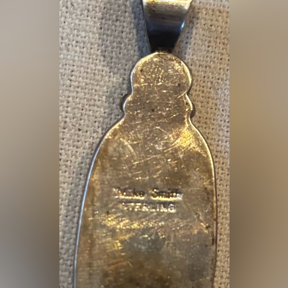 Vintage Navajo Royston Boulder Ribbon Turquoise Sterling Silver by Mike Smith - Picture 10 of 16